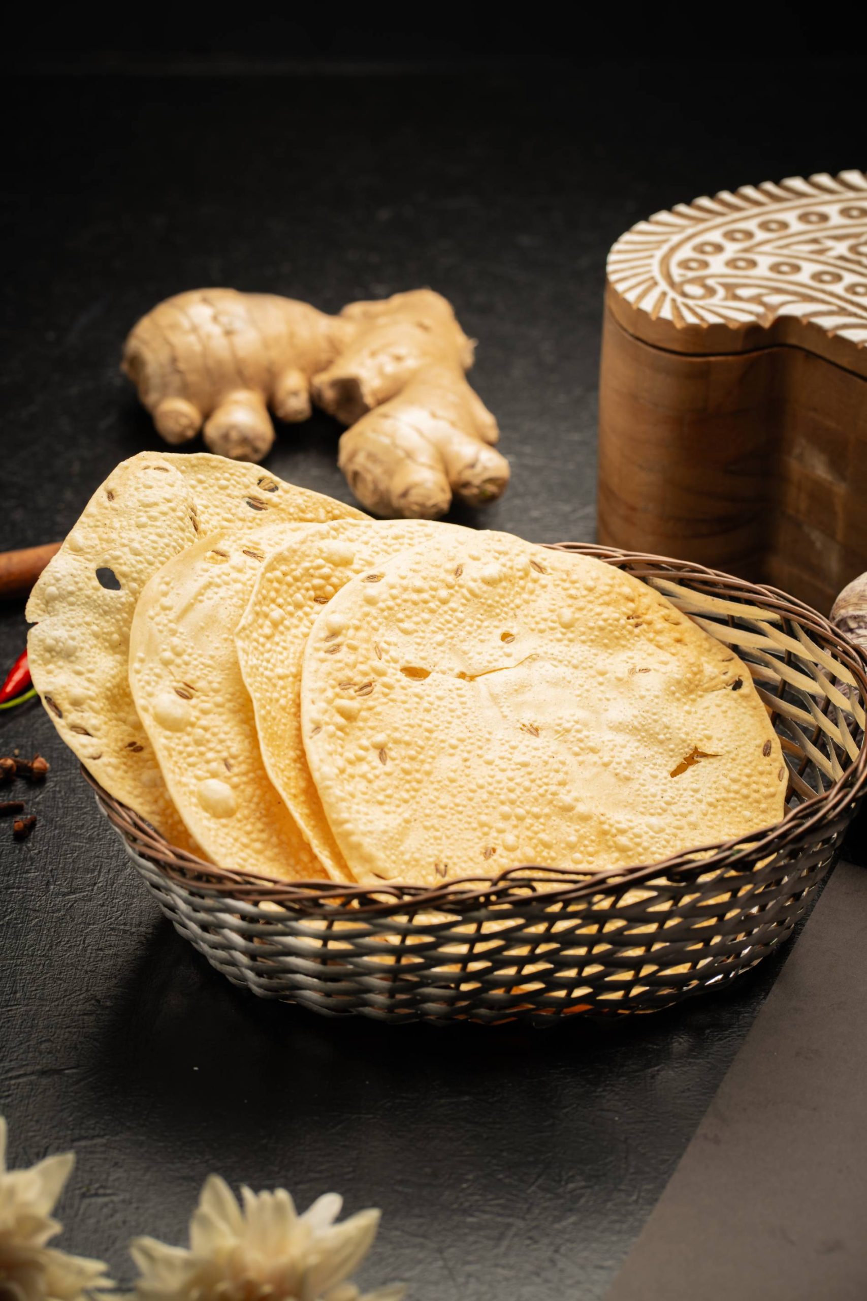 Papad Papadums dish at Indian Restaurant Brisbane Authentic Indian Food Healthy Indian Cuisine Indian Food