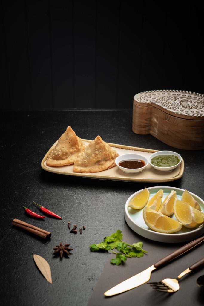 Samosas dish Indian Samosas dish at Indian Restaurant Brisbane Authentic Indian Food Healthy Indian Cuisine Indian Food